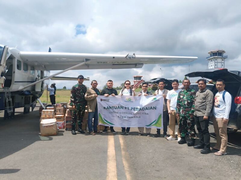 Pegadaian Kirim 1 Ton Bantuan Logistik ke Aceh, Tembus Wilayah Terisolasi dengan Pesawat Carter