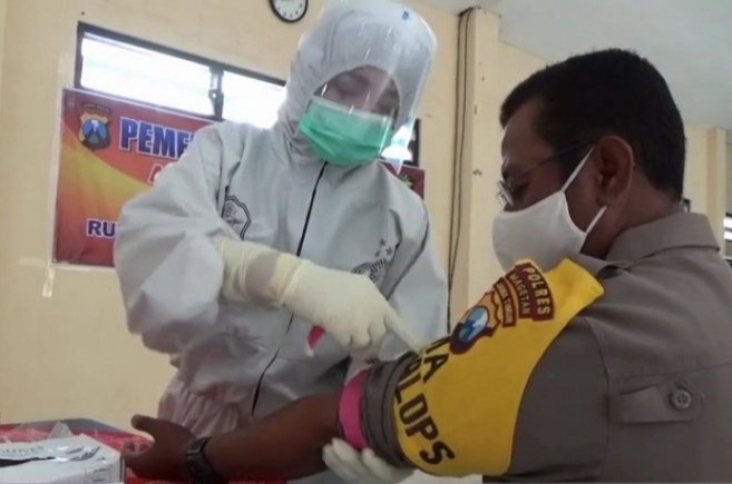 Pengamanan di Temboro, 92 Anggota Polres Magetan Jalani Rapid Test