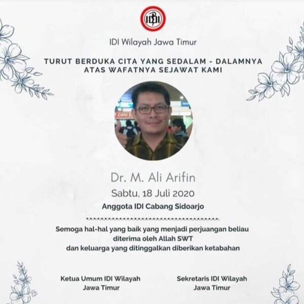 Kabar Duka! Dokter di Sidoarjo Meninggal Karena Covid-19