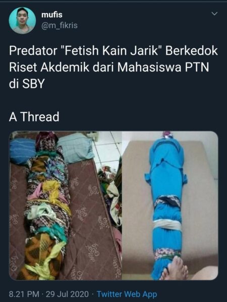 Viral “Fetish Kain Jarik” Mahasiswa Berkedok Riset Akademik