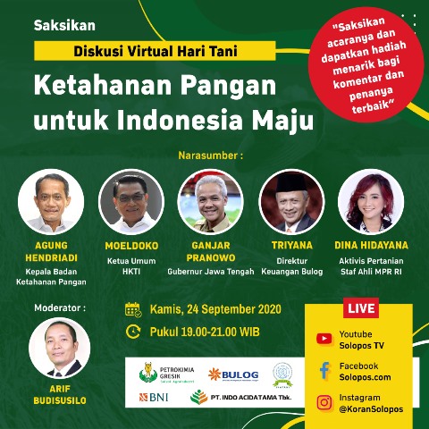 Moeldoko hingga Ganjar Pranowo akan Bahas Permasalahan Pertanian dalam Diskusi Virtual Solopos