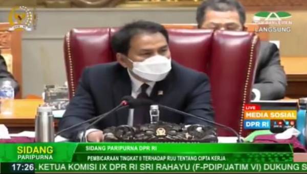 Viral, Video Sidang Paripurna DPR Bahas RUU Cipta Kerja Banjir Interupsi