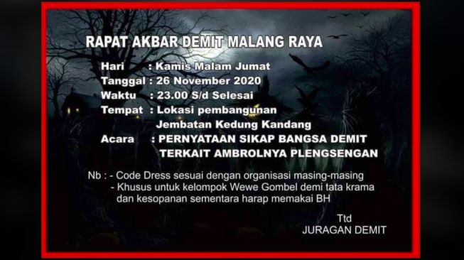 Hiii….Ada Undangan Rapat Demit di Malang, Mau Datang?