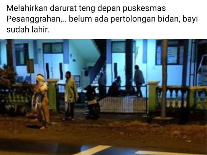 Tanpa Bantuan Nakes, Warga Bersalin di Teras Puskesmas di Mojokerto
