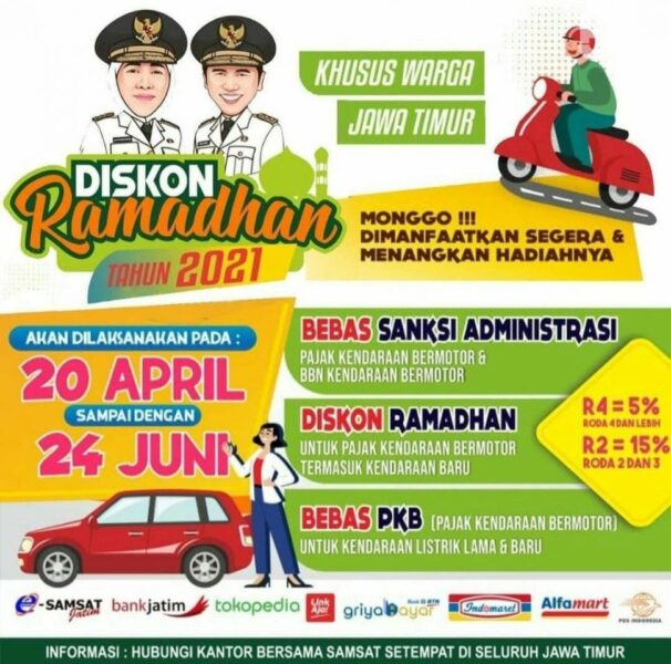 Asyik, Ada Diskon Ramadan Pajak Kendaraan Bermotor untuk Warga Jatim