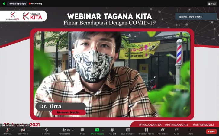 Tingkatkan Pemahaman Tentang Pencegahan Covid, dr Tirta Edukasi Ratusan Komunitas Tagana KITA