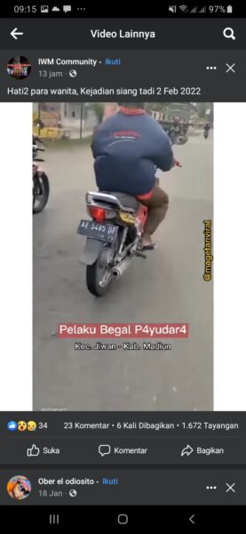 Aksi Kejar-Kejaran Perempuan dan Pria di Jalanan Madiun Viral, Diduga Korban Pelecehan