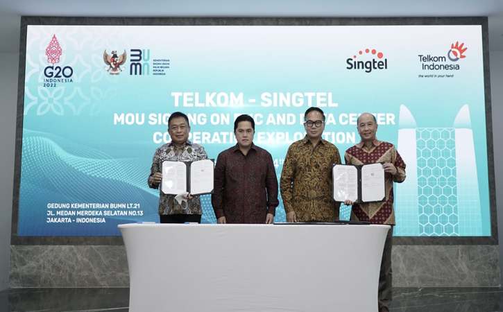Telkom dan Singtel Perkuat Kemitraan Kembangkan Regional Data Center dan Bisnis Broadband