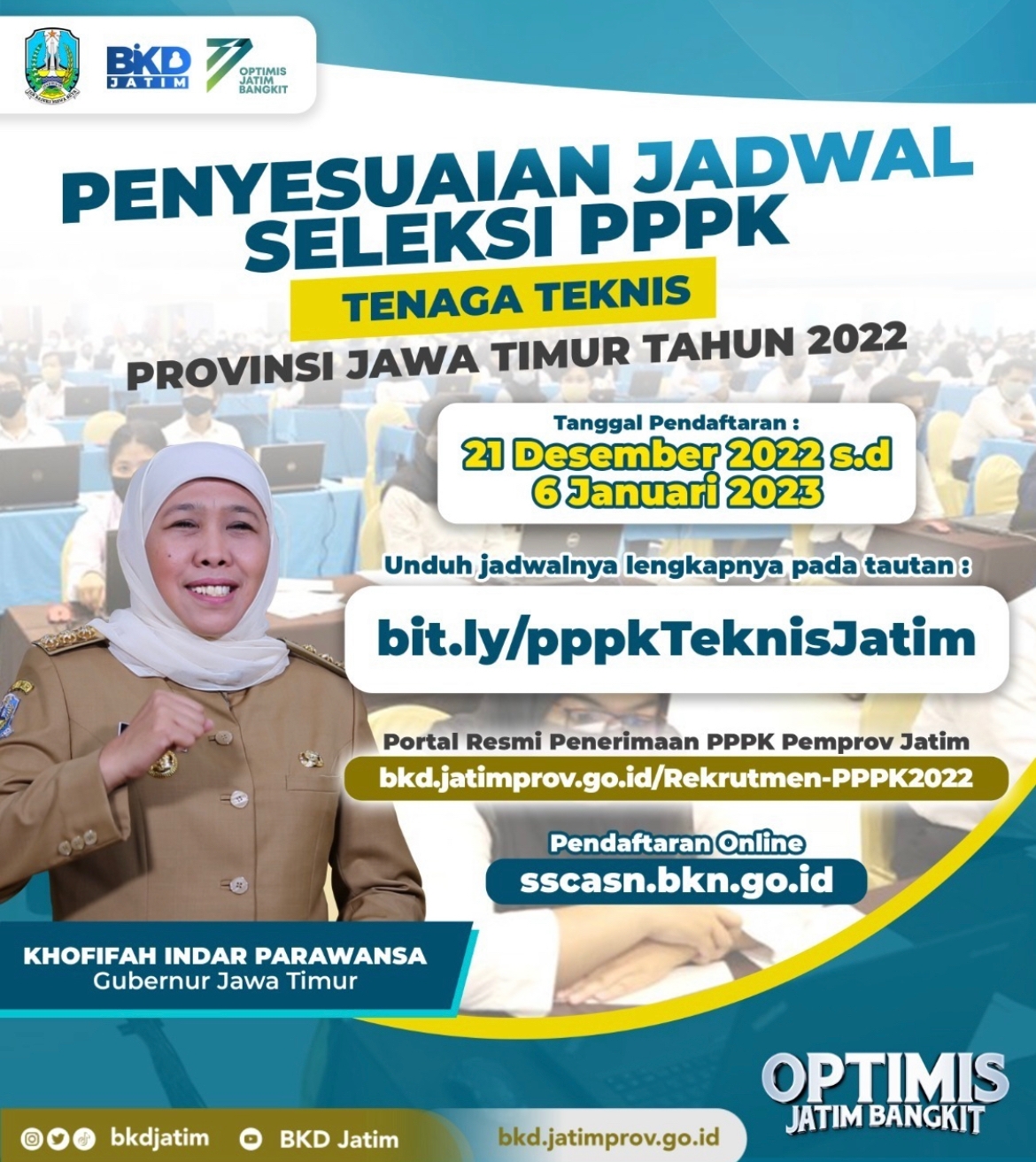 Pemprov Jatim Buka 442 Lowongan PPPK Tenaga Teknis, Pendaftaran Dibuka hingga 6 Januari 2023