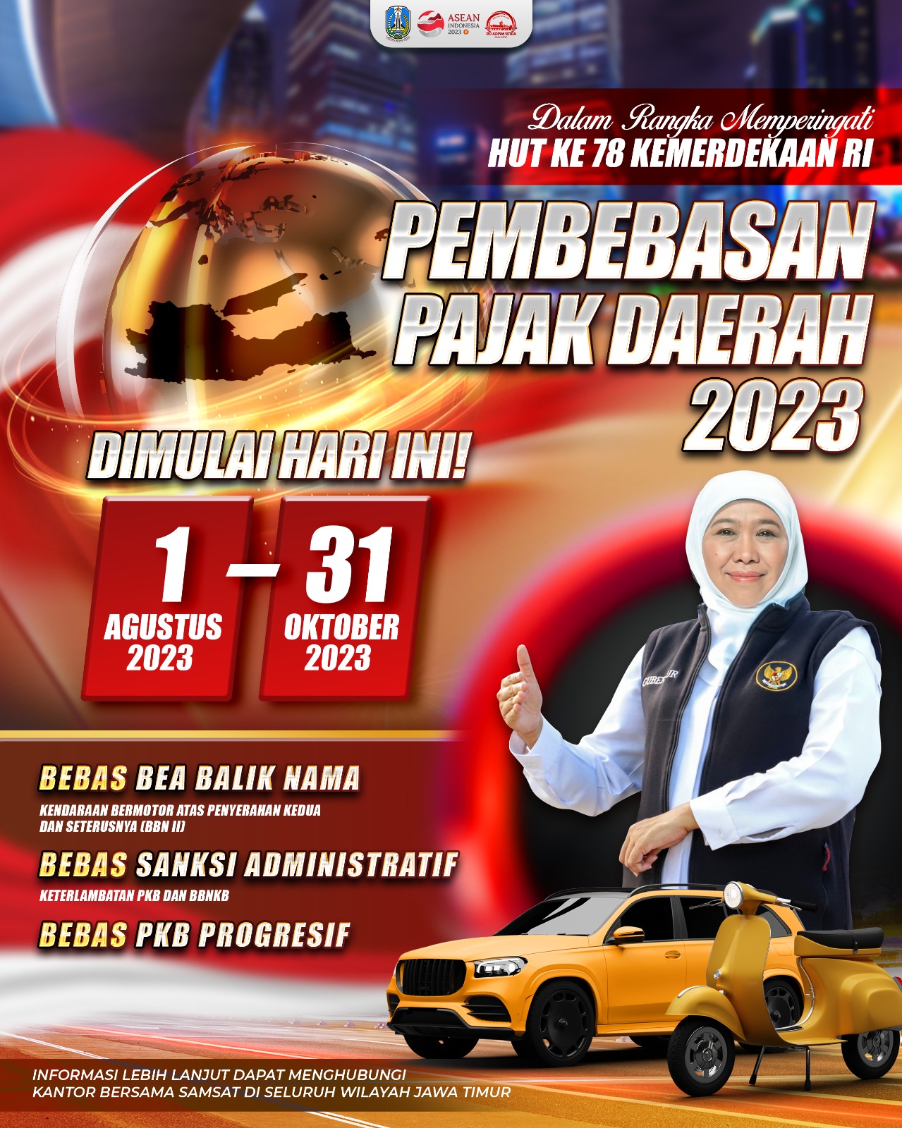 Asyik! Program Pemutihan Pajak Kendaraan Digelar Lagi di Jatim, Simak Tanggalnya