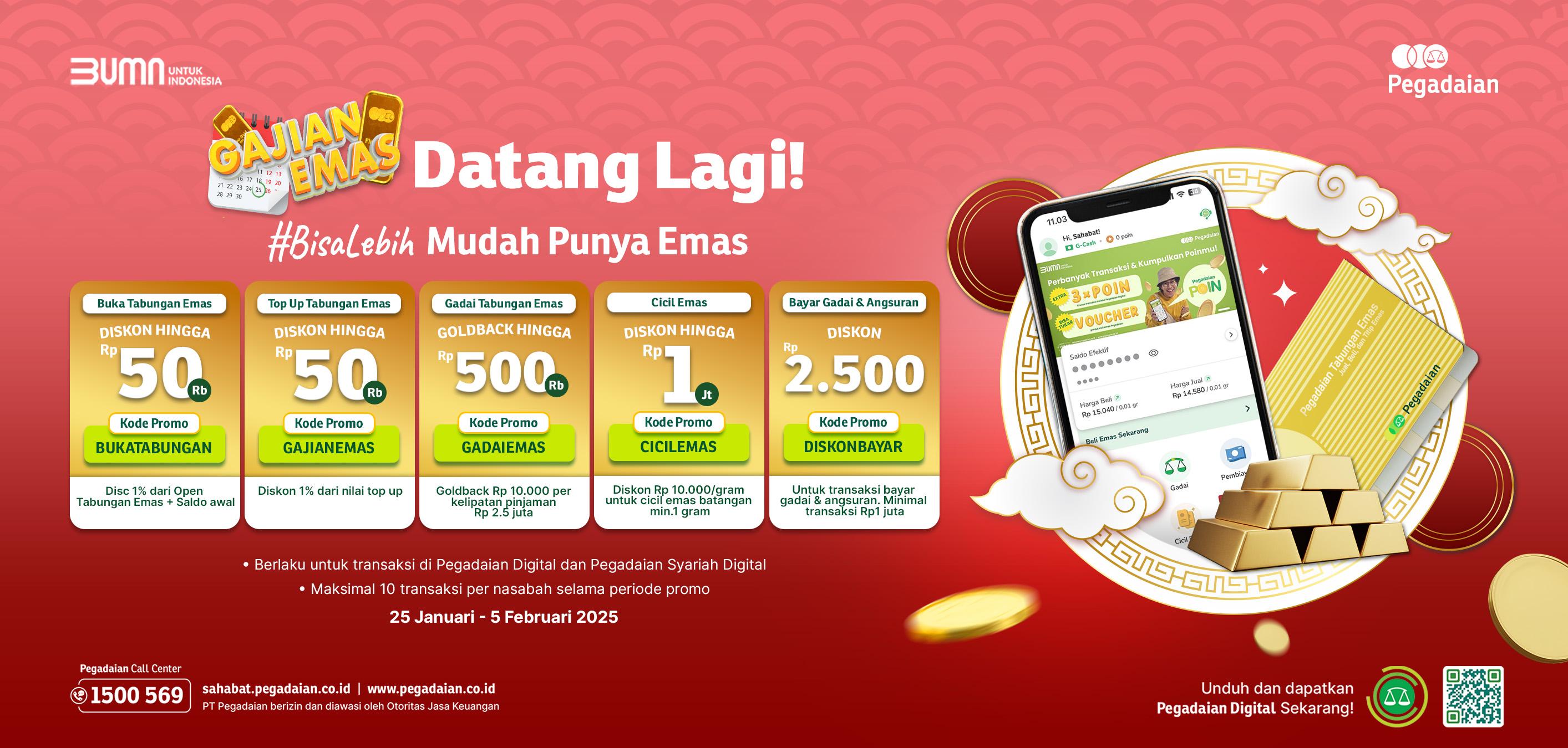 Jangan Lewatkan, Promo Gajian Emas di Aplikasi Pegadaian Bisa Dapat Goldback!