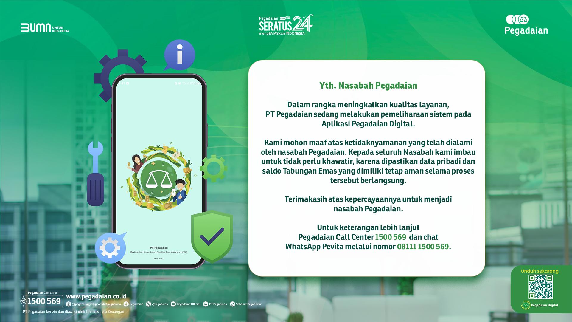 Pembaruan Sistem Aplikasi Pegadaian Digital Dilakukan, Tujuannya untuk Tingkatkan Kualitas Layanan
