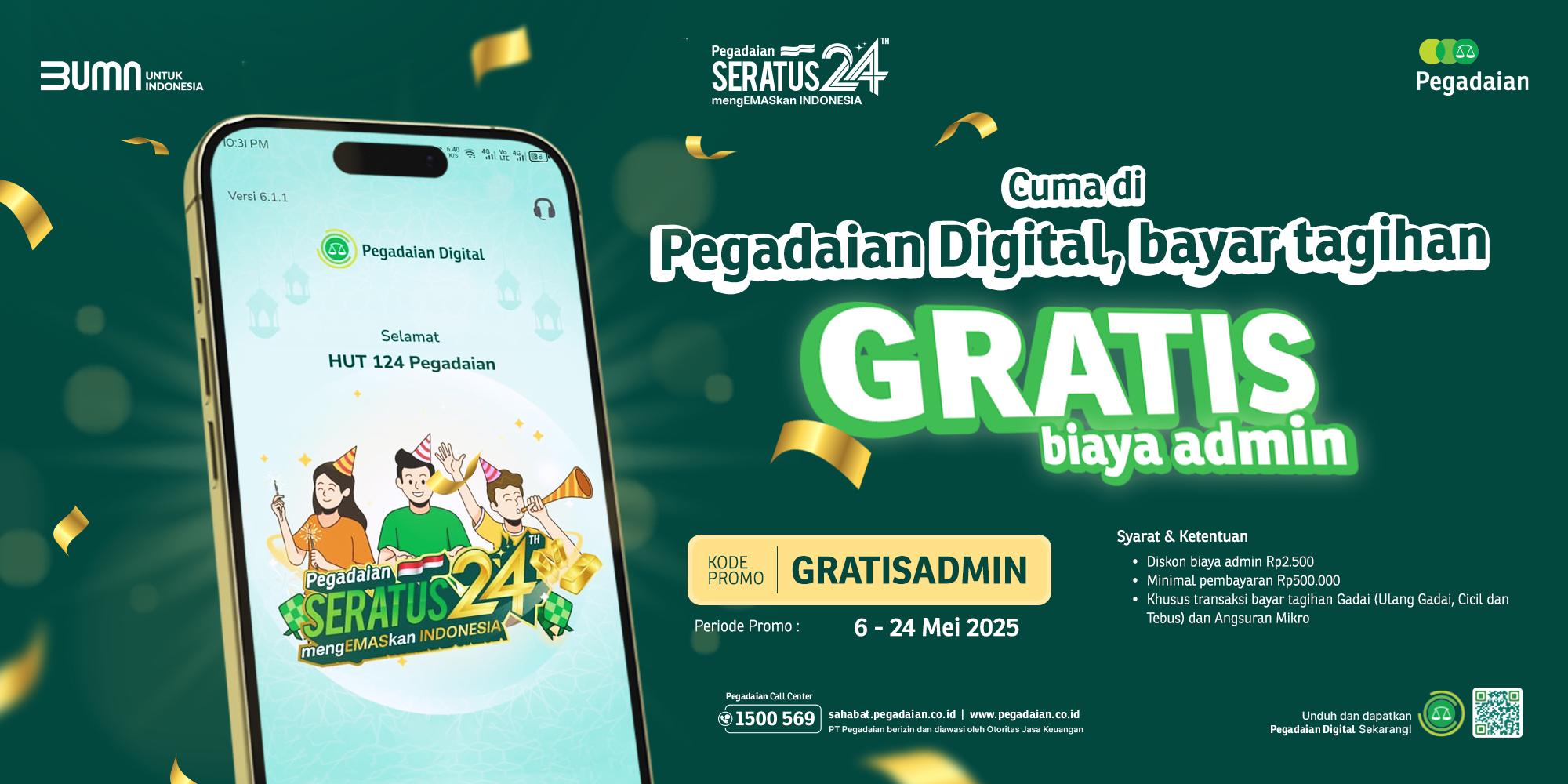 Bebas Biaya Admin! Transaksi Pegadaian Digital Kini Kian Mudah