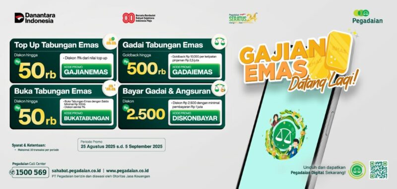 Gadai Tabungan Emas Hingga Bayar Angsuran Lewat Pegadaian Digital, Banyak Promo “Gajian Emas” Menanti