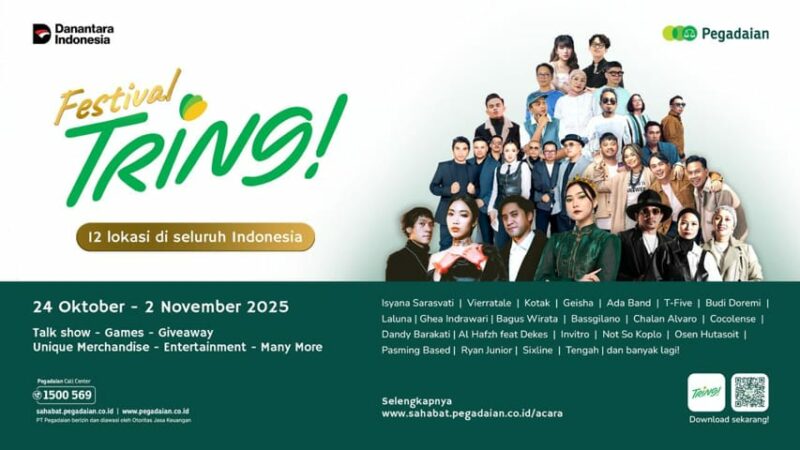 Pegadaian Gelar Festival Tring! di 12 Kota Se-Indonesia, Ada Promo Emas Loh!
