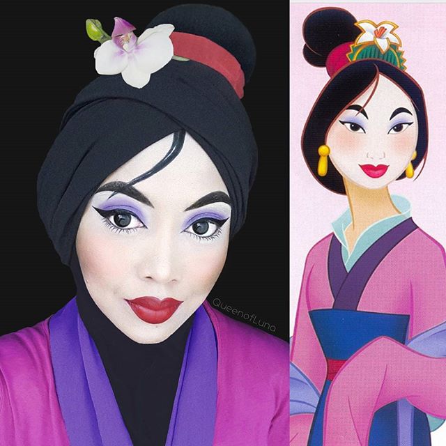 Hijaber Malaysia Bikin Kagum Netizen dengan Make-Up Fantasi