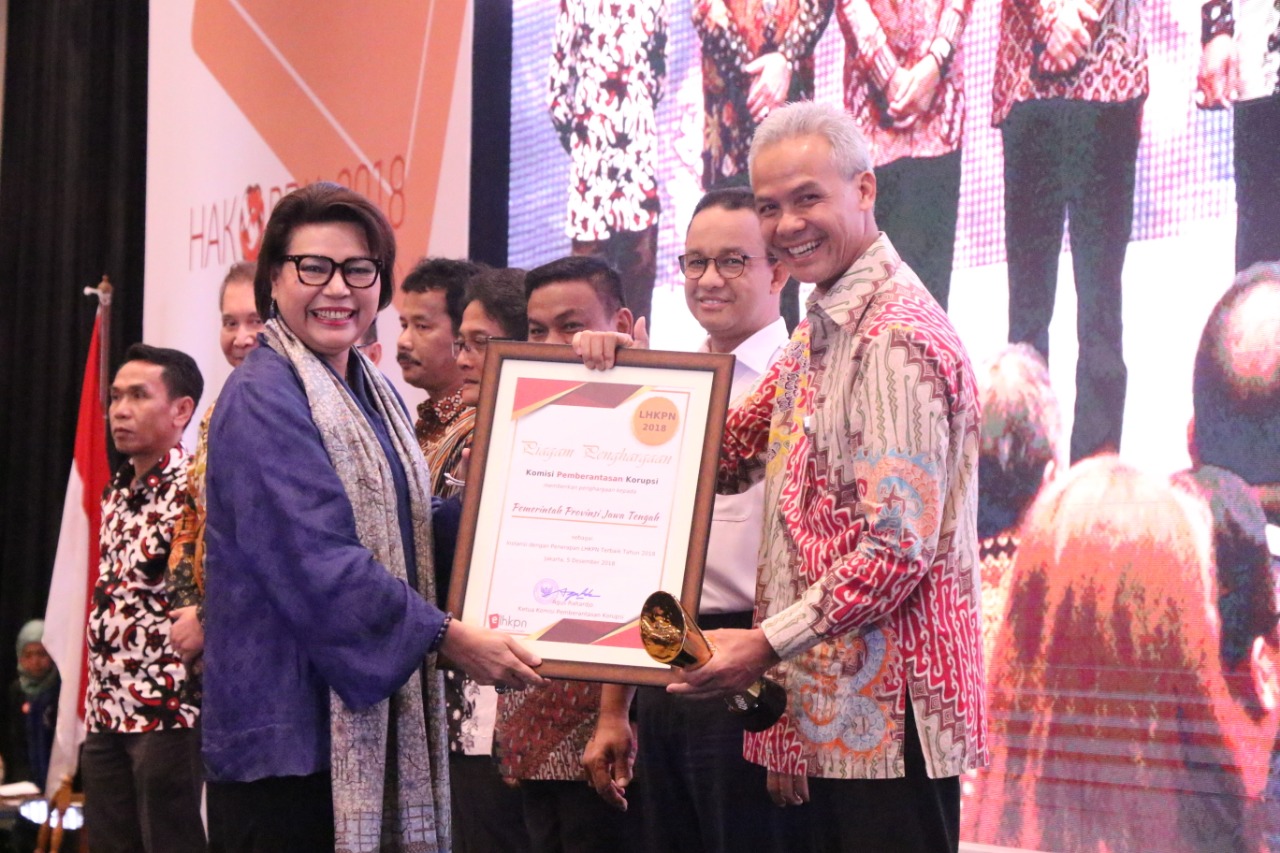 Istimewa, Pemprov dan DPRD Jateng “Kawinkan” Penghargaan LHKPN