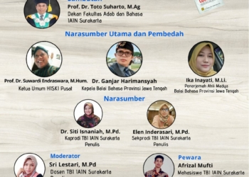Gandeng Balai Bahasa Provinsi Jawa Tengah, Prodi TBI IAIN Surakarta Gelar Seminar Nasional dan Bedah Buku