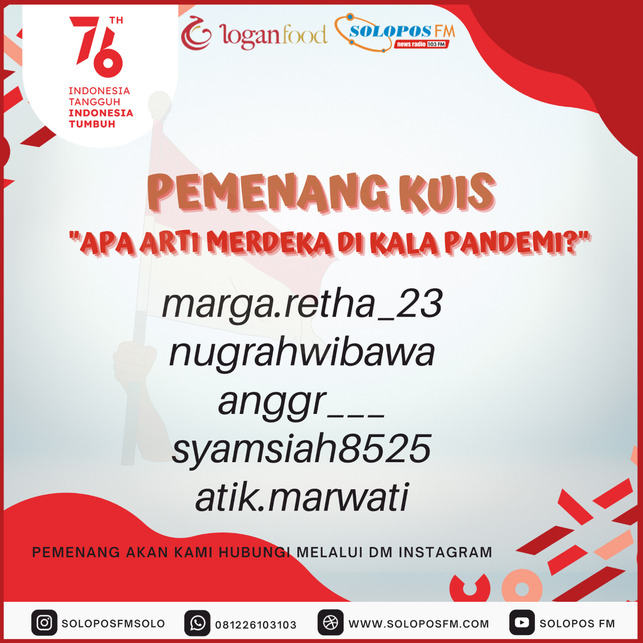 Kuiz Kemerdekaan, Ini Dia Sobat Solopos Yang Beruntung