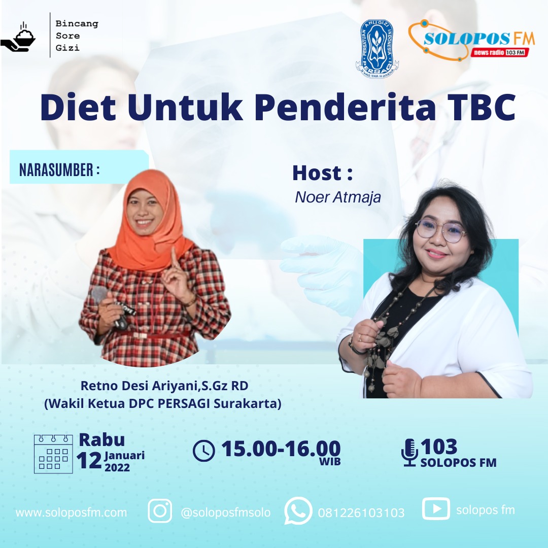 Atasi Efek Pengobatan Tuberkulosis, Persagi Solo : Harus Jaga Gizi Dengan Diet Yang Tepat!