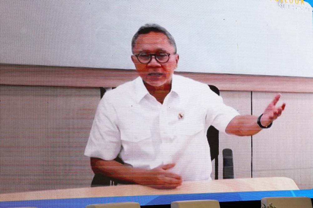 keynote speaker Menko Bidang Pangan Zulkifli Hasan via zoom meeting