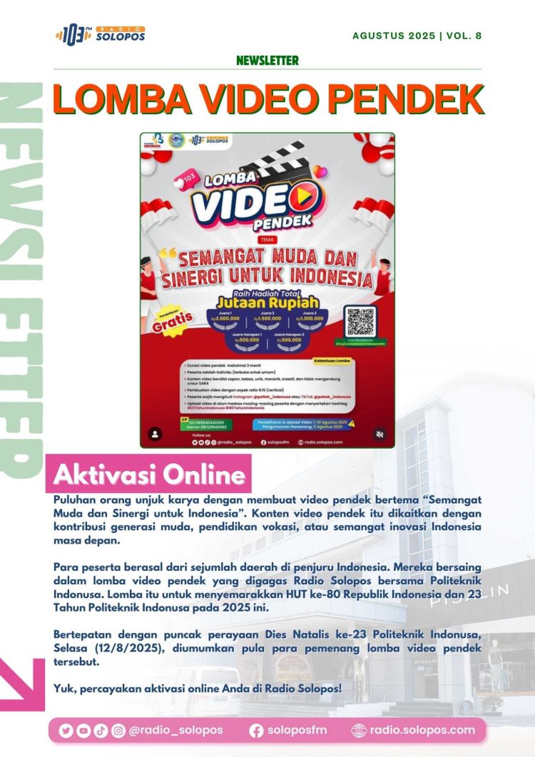 Newsletter Agustus Radio Solopos : Menjaga Semangat Kemerdekaan dan Terus Berinovasi