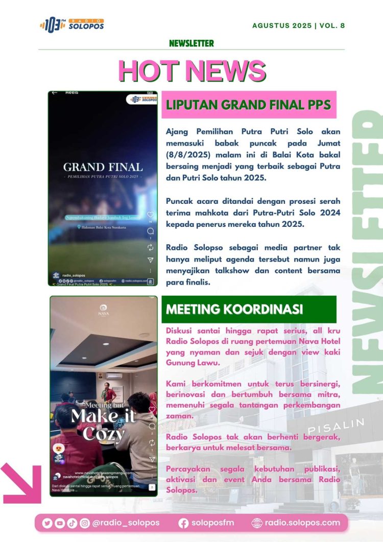 Newsletter Agustus Radio Solopos : Menjaga Semangat Kemerdekaan dan Terus Berinovasi