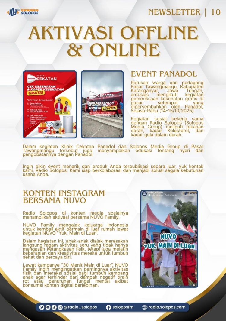 Newsletter Oktober : Radio Solopos Raih Anugerah KPID Jateng 2025