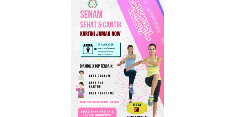 Pekan Depan, Senam Kartini Zaman Now di Colomadu Angkat Gaya Hidup Sehat dan Ekspresi Perempuan