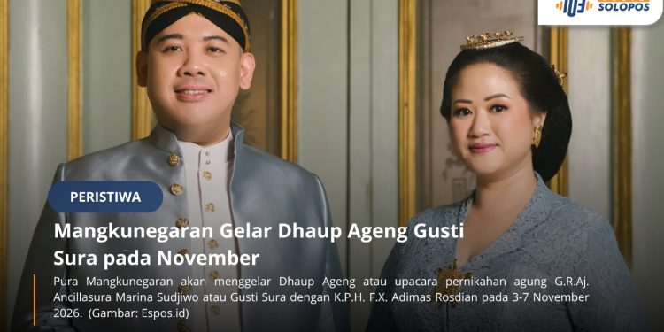 Mangkunegaran Gelar Dhaup Ageng Gusti Sura pada November