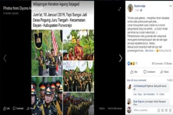 Pemkab Purworejo Minta Keraton Agung Sejagat Hentikan Kegiatan