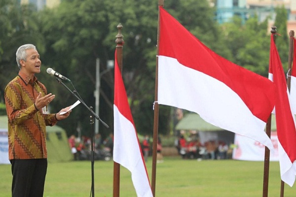 Ganjar Pranowo Pimpin Kirab Kebangsaan Merah Putih