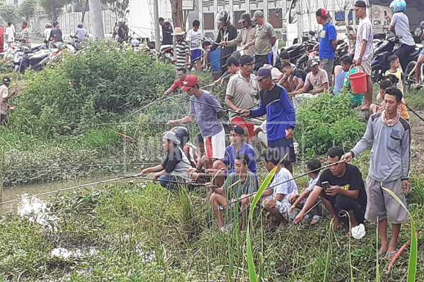 TKP Kecelakaan Truk Lele di Pati Jadi Pemancingan