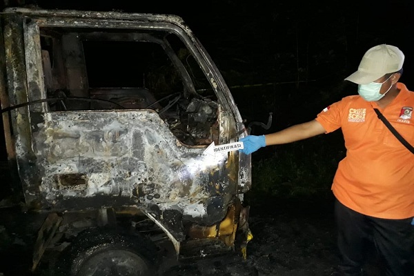Geger, Truk Dibakar Orang Tak Dikenal di Hutan Monggot Grobogan