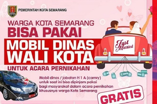 Warga Semarang Boleh Pinjam Mobil Dinas Wali Kota untuk Pernikahan, Ini Syaratnya…