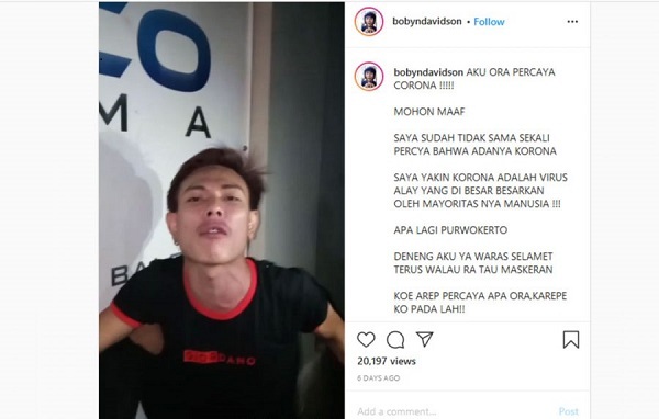 Ditangkap Karena Aku Ora Percoyo Korona Viral, Bobyndavidson Akhirnya Bebas…
