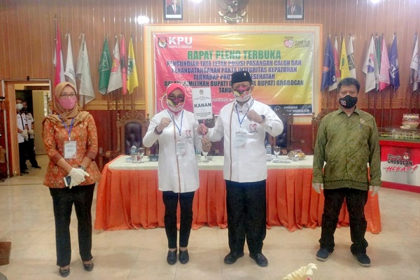 Undian Paslon Pilkada Grobogan 2020 Tempatkan Sri-Bambang di Posisi Kanan