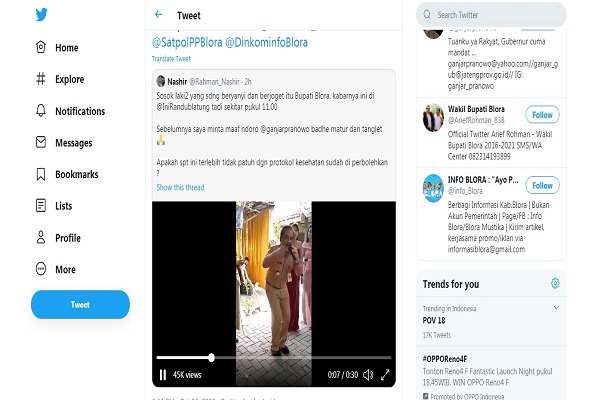 Viral! Bupati Blora Nyanyi Lagu Didi Kempot Sambil Joget Tanpa Pedulikan Covid-19