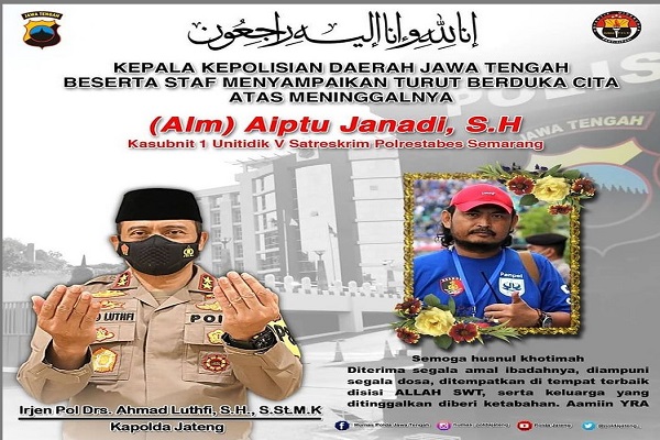 Innalillahi, Polrestabes Semarang Kehilangan Serse Legendaris Aiptu Janadi