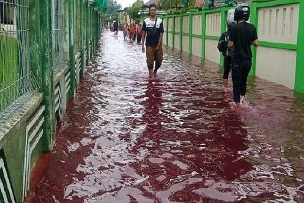 Air Banjir di Pekalongan Berwarna Merah, Ini Sebabnya…