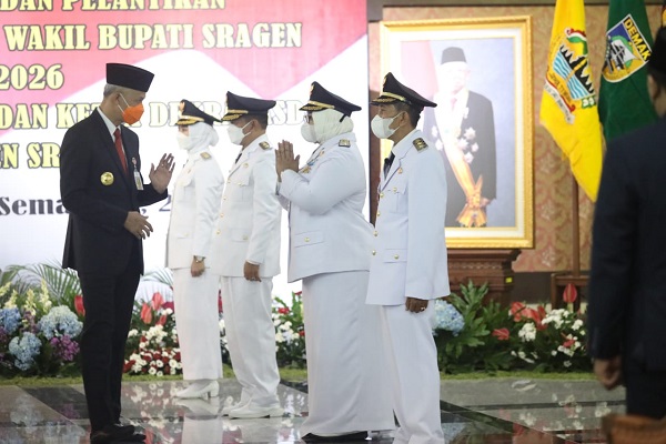 Pelantikan Bupati Sragen & Demak, Gubernur Jateng Minta Waspadai Varian Covid-19 dari India
