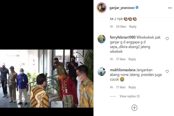 Pakai Baju Adat & Masker, Gubernur Ganjar Dicuekin Mendagri Tito Karnavian