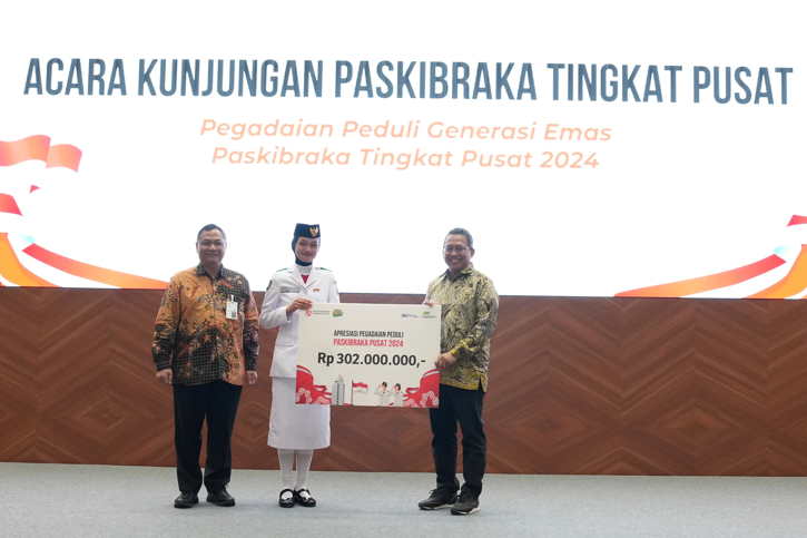 Peduli Generasi Emas, Pegadaian Berikan Apresiasi Beasiswa untuk Paskibraka 2024