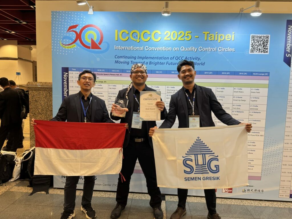Keren, Tim Banyu Umup 4.0 Semen Gresik Raih Predikat Gold di Ajang ICQCC 2025 di Taipei