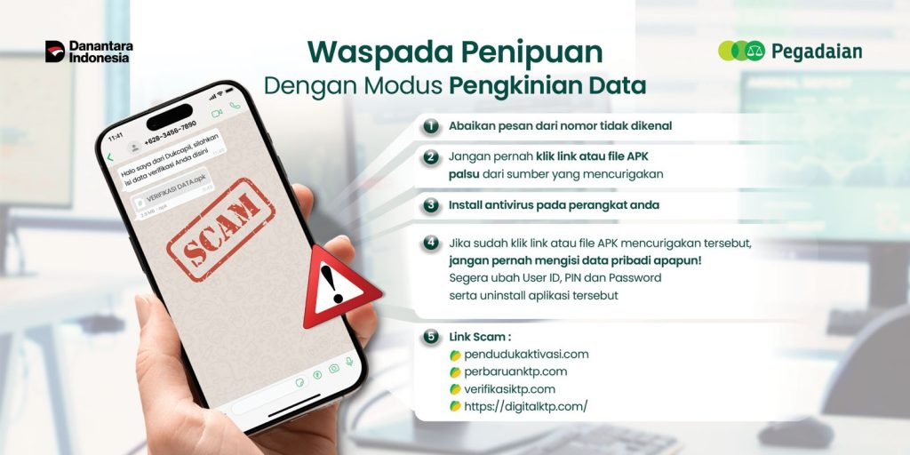 Marak Modus Scamming Melalui OTP dan Instal APK, Pegadaian Ingatkan Nasabah Tetap Waspada