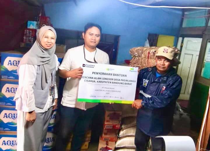 Respons Cepat Tanggap Bencana, Pegadaian Kanwil X Jabar Salurkan Bantuan Kemanusiaan Untuk Warga Terdampak Longsor di Cisarua