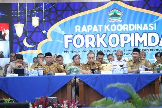 Ketua DPRD Jateng Sumanto dalam Rapat Koordinasi (Rakor) Forum Koordinasi Pimpinan Daerah (Forkopimda) Jawa Tengah menjelang Hari Raya Idul Fitri di Gedung Gradhika Bhakti Praja, Senin (9/3/2026).(Istimewa)