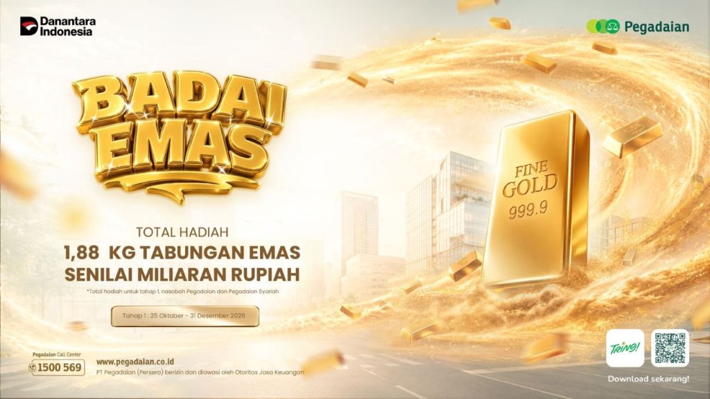 Badai Emas 2026 Diluncurkan, Pegadaian Siapkan 1,88 Kg Emas untuk Nasabah