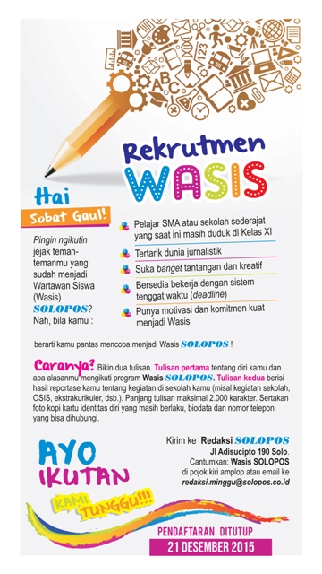 Kembangkan Bakat Menulismu di Wasis Solopos