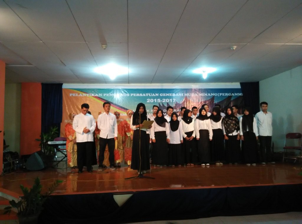 Pelantikan pengurus PERGAMMI periode 2015-2017 dengan tema “Batagak alek di parantauan, panyambuang tangan mamak jo kamanakan”